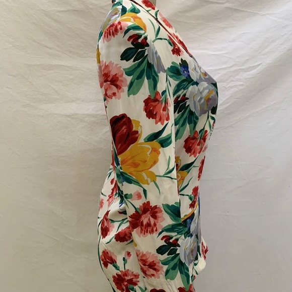 Mary Ann Restivo Women’s Vintage Floral Silk  One Button Blazer-90’s-Sz 4-EUC - Picture 3 of 14